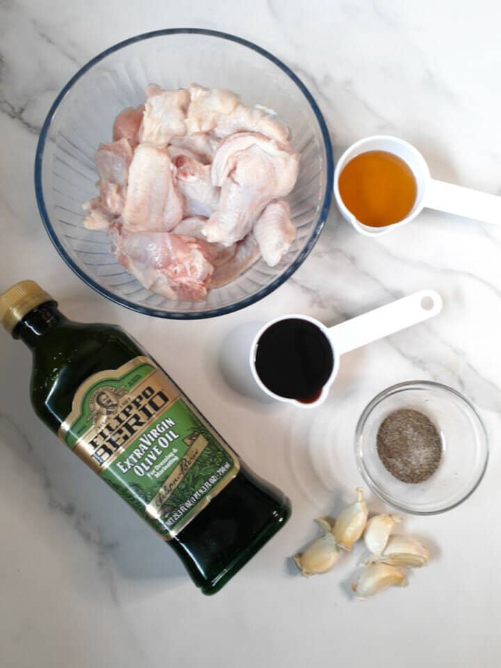 ingredients for soy garlic chicken wings