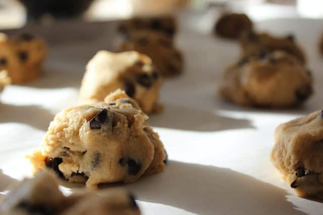 cookie dough on the sheets