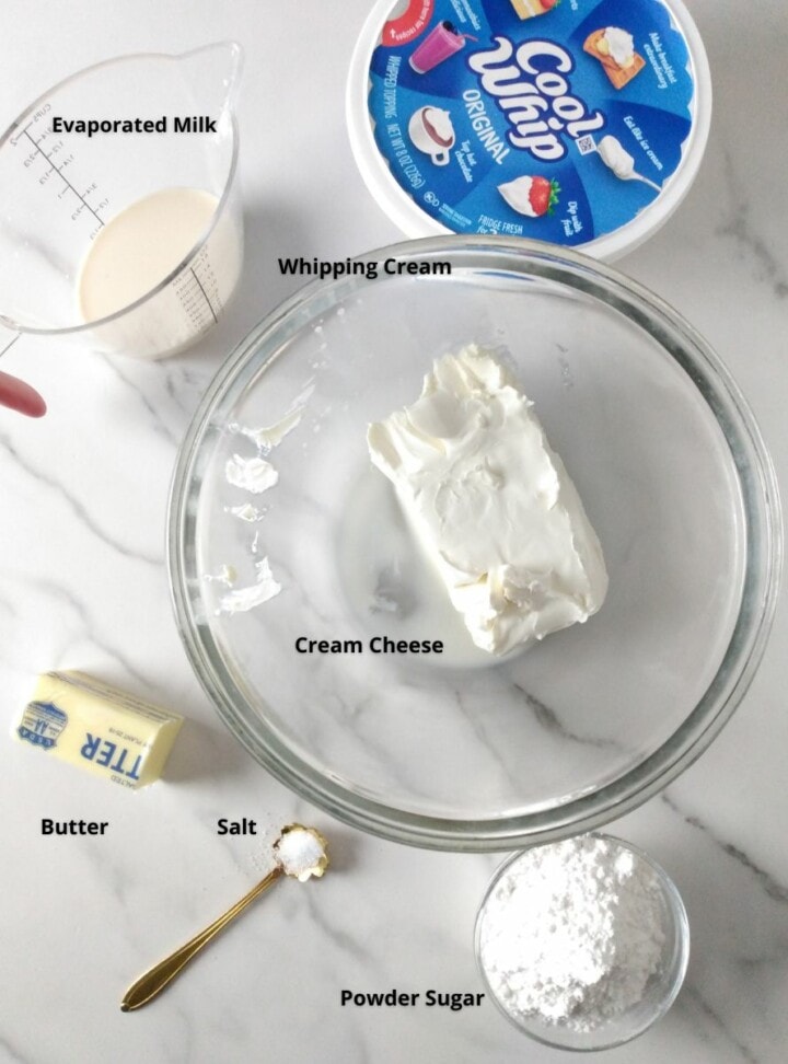 Ingredients for Cookie Monster Cinnamon Rolls
