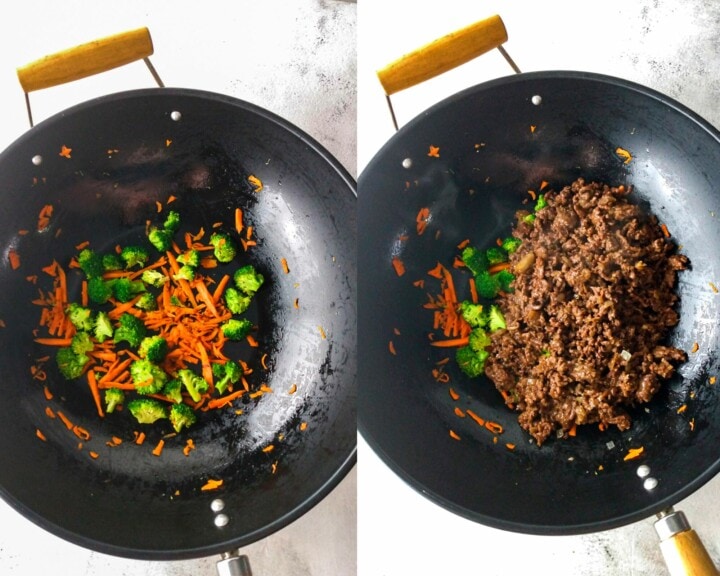 step by step shots for stir fry