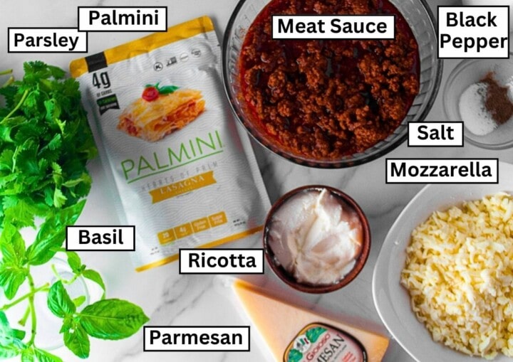 ingredients for the palmini lasagna