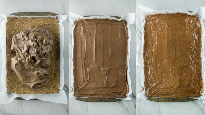 preparation of the chocolate mousse bars