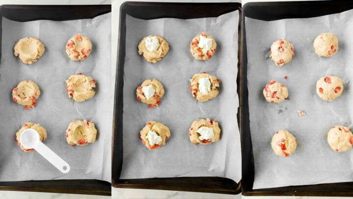 three step by step image for the cookies