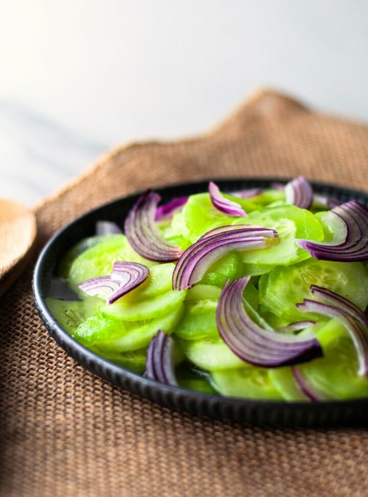 Cucumber salad with red onion