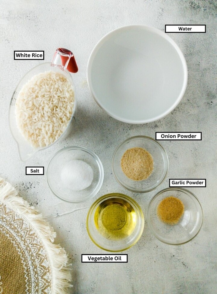 ingredients for white rice