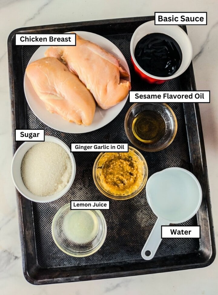 all the ingredients for the chicken teriyaki