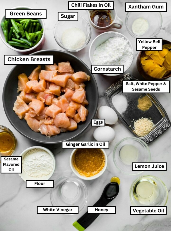 ingredients for the sesame chicken
